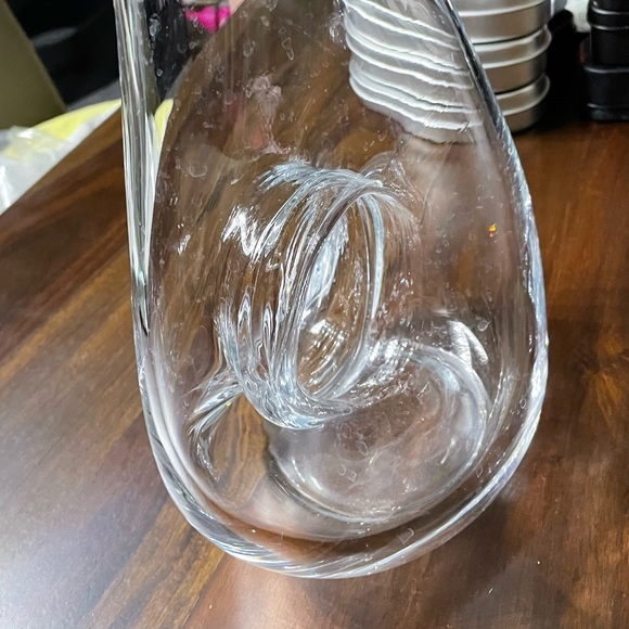 Glass Vase or Pitcher with Unique Handle - Picture 4 of 11